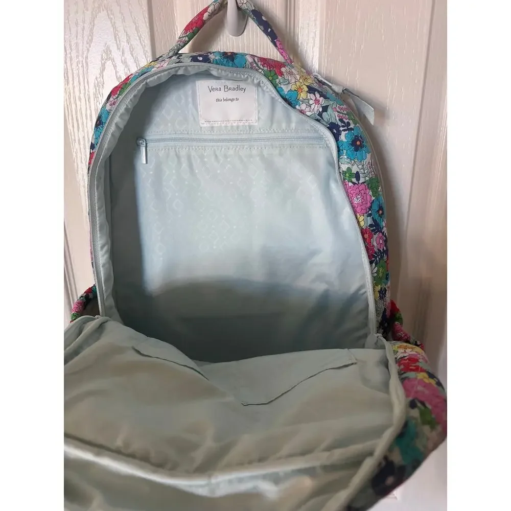 Vera Bradley Essential Backpack in the vibrant Far Out Floral pattern